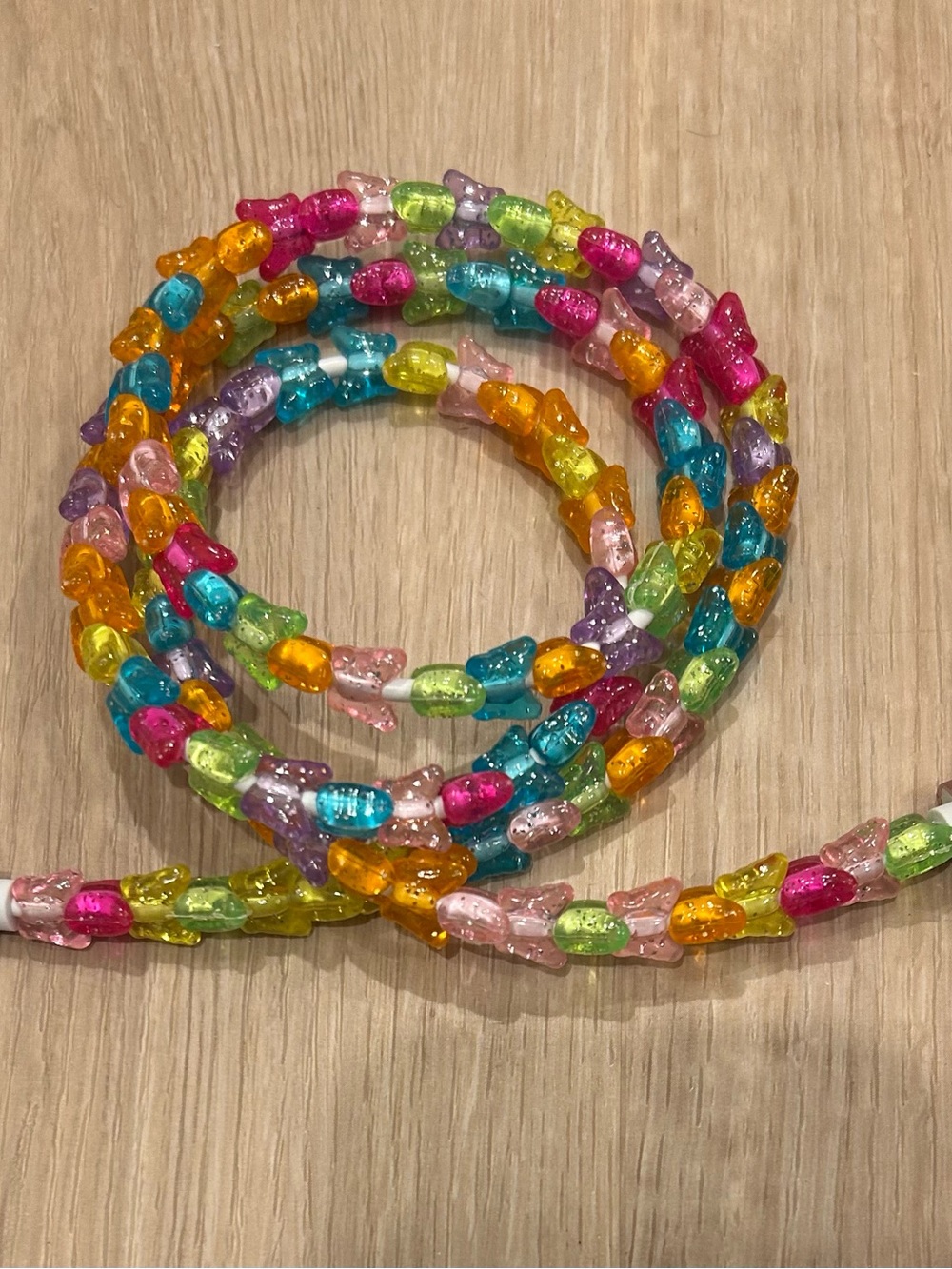 Lightning to USB cable - 90s Rainbow Beaded Butterfly 🦋